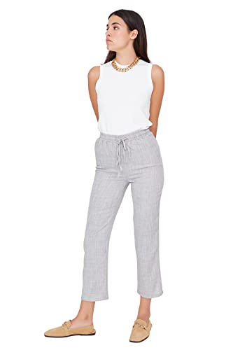 Trendyol Damskie spodnie do biegania z wysokim stanem, Gray, 60