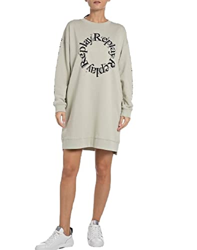 Replay Sukienka damska W9740B.000.22738, swobodna, 951 SAGE pastelowa, L