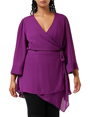 CITY CHIC Bluzka damska plus size Shibara Vibes, magenta, 44-Plus