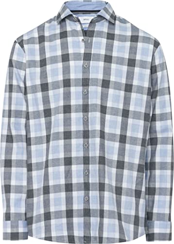 BRAX Męska koszula w stylu Harold C Light Flanell Check w kratkę, River, L