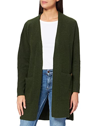 camel active Damski kardigan z delikatnej dzianiny, ciemnozielony, XS