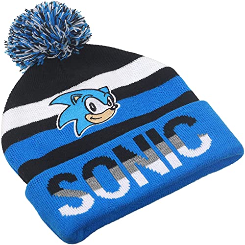 Concept One Unisex Sega Sonic The Hedgehog męska czapka dzianinowa z pomponem, niebieska, rozmiar uniwersalny