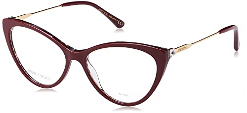 Jimmy Choo Jc359 Burgundy Animalier, 55 damski, burgundowy Animalier, Burgundy Animalier