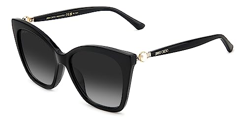 Jimmy Choo RUA/G/S Okulary Przeciwsłoneczne Black Silver/Dark Grey Shaded 56/18/145 donna