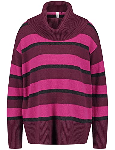 GERRY WEBER Edition Damski sweter 770550-44715, fioletowy/różowy/czerwony/pomarańczowy, w paski, 42