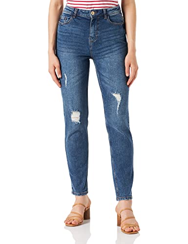 PIECES Dżinsy damskie z wysokim stanem, niebieski (medium blue denim), XS