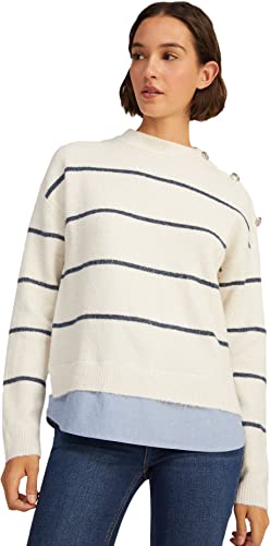 Springfield Damski sweter w paski polo, piaskowy, XS, Piasek, XS