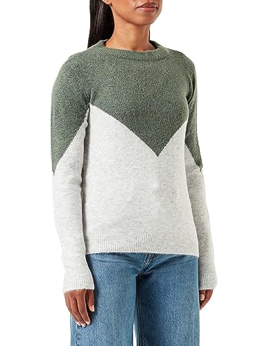 VERO MODA Damski sweter z dzianiny VMPLAZA LS Block Sweter GA Boo, Ciemny las, M