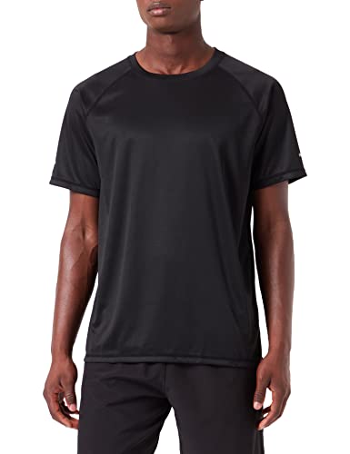 MEETYOO T-shirt męski, krótki rękaw, koszulka sportowa, bieganie, fitness, czarny, S