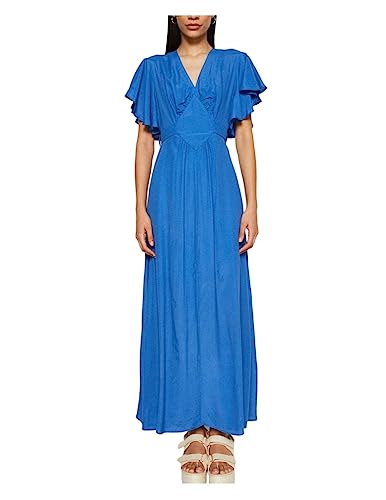 Naf Naf Lora R1 sukienka koktajlowa, niebieska 70'S, normalna kobieta, Niebieski 70's, 38