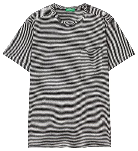 United Colors of Benetton T-shirt męski, Ciemnoniebieski, w paski, 616, XL