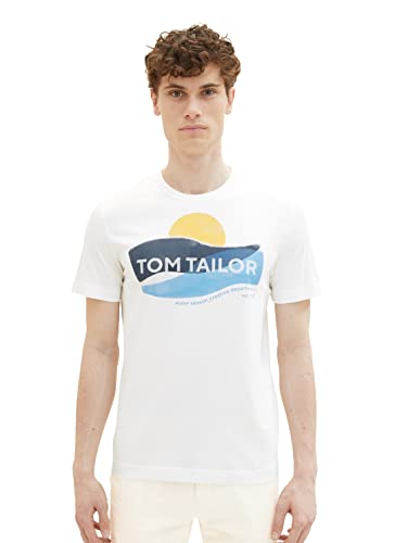 TOM TAILOR Koszulka męska 1036328, 10332-Off biała, XL, 10332 – Off White, XL