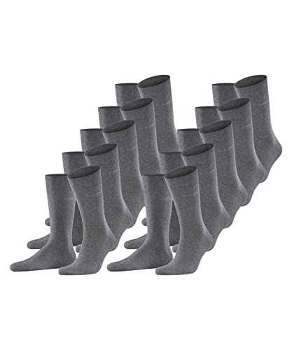 ESPRIT Mężczyźni Skarpety Solid 10-Pack M SO Bawełna jednokolorowe 10 Pak, Szary (Light Grey Melange 3390), 40-46