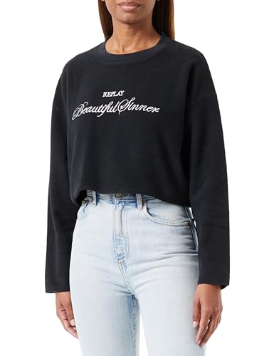 Replay Damska bluza z krótkim rękawem, 099 Blackboard, XL