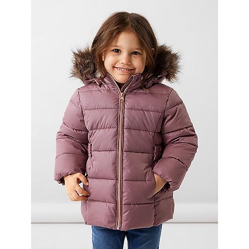 Bestseller A/S Dziewczęca kurtka NMFMERETHE JACKET3 Glitter NOOS, Wistful Mauve, 86, Wistful Mauve, 86 cm