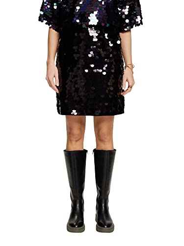 ESPRIT Mini spódnica z cekinami maxi, czarny, 36