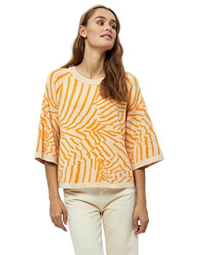 Minus Damski sweter z dzianiny Venda Jaquard z rękawem 3/4 2, Nomad Sand, XXL, Piasek Nomad, XXL