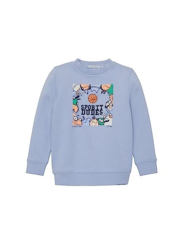 TOM TAILOR Bluza chłopięca ze specjalnym nadrukiem Glow in The Dark-Print, 12819-Parisienne Blue, 104-110