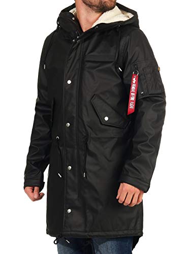 ALPHA INDUSTRIES Męska kurtka przeciwdeszczowa Tl Baby, czarny, XXL