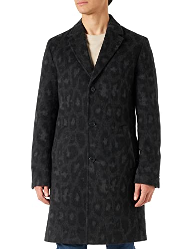 HUGO Męski płaszcz Malte2311 Regular -Fit z mieszanki żywej wełny, czarny (Black1), 56