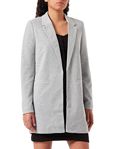 VERO MODA blezer damski długi, jasnoszary melanżowy, 34