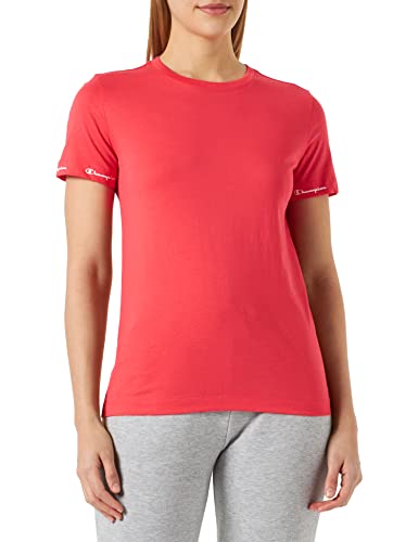 Champion Damska koszulka Legacy American Classics Taped Logo Sleeve S/S, czerwona, S