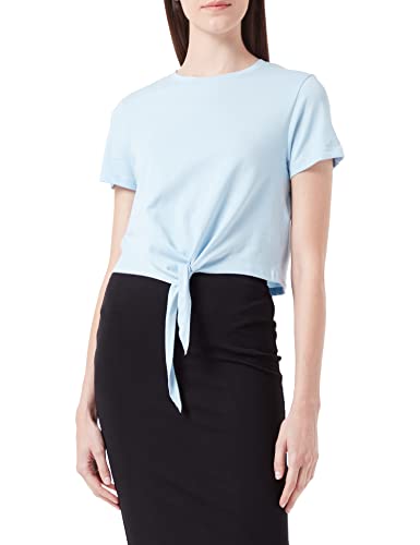 ONLY Women's ONLMAY S/S Short Knot TOP JRS T-Shirt, Cashmere Blue, S