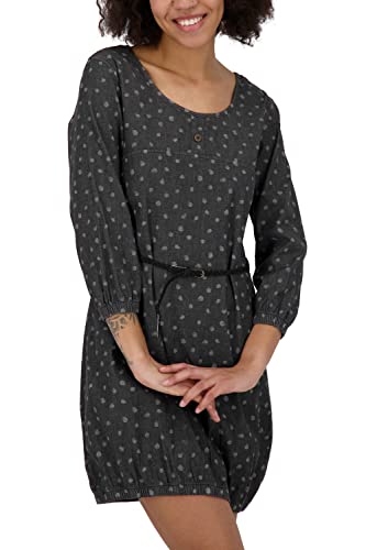 alife & kickin Damska sukienka Doroak DNM B z długim rękawem, sukienka dżinsowa, sukienka na czas wolny, letnia sukienka XS-XXL, czarny denim, S