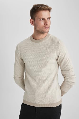 DeFacto Sweter męski, beżowy, 4XL