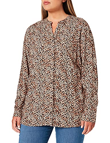 Samoon Bluzka damska, Light Tannin Brown wzór, 48