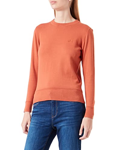 GANT Damski sweter bawełniany z dekoltem w kształcie litery C, jasna miedziany, standardowy, Light Copper, XS
