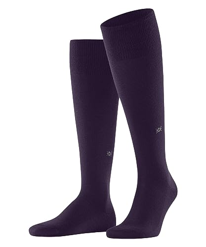 Burlington Mężczyźni Leeds M KH Wełna długie jednokolorowe 1 Para, Niebieski (Wine Berry 8860), 40-46