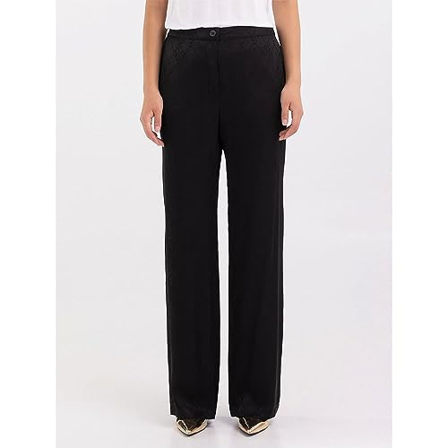 Replay Spodnie damskie z szerokimi nogawkami, 098 BLACK, S