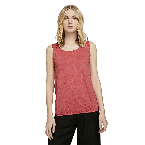 TOM TAILOR Damski Top o wyglądzie zagnieceń 1025914, 26202 - Flamingo Flower, M