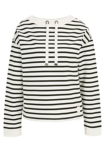 Betty & Co Damski sweter 2885/3072, krótki rękaw 1/2, kremowy/czarny, 42 (DE), kremowy/czarny.