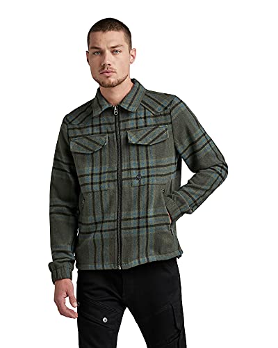 G-STAR RAW Męska kurtka w kratkę, Wielokolorowa (grafitowa kratka C840-C642), M