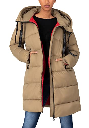 Timezone Damski płaszcz Volume Coat, Caramel Beige, XS