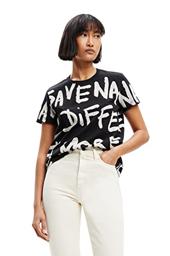 Desigual Damska koszulka z krótkim rękawem, czarny, XS