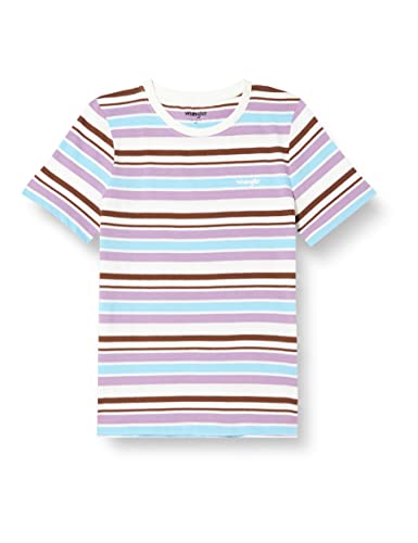 Wrangler Damska koszulka z paskami, Orchid Mist, rozmiar M