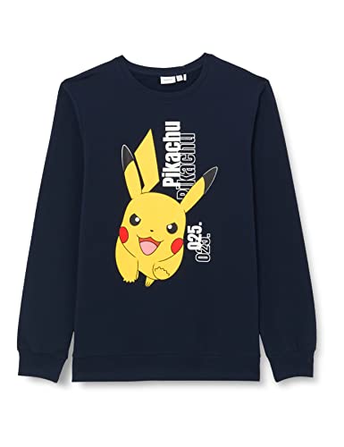 NAME IT Chłopięca bluza NKMARLON Pokemon Sweat BRU NOOS BFU, ciemny szafir, 146/152