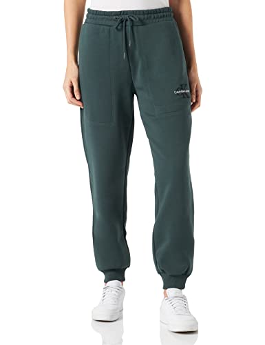 Calvin Klein Jeans Damskie spodnie dresowe monologa z mankietami, ciemne wodorosty, 3XL