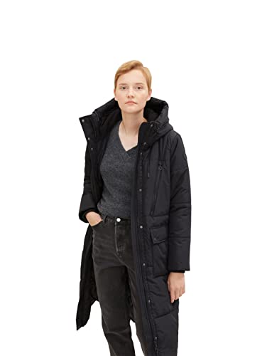 TOM TAILOR Denim Damski Płaszcz buforowy 1034754, 14482 - Deep Black, S