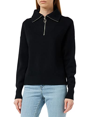 VERO MODA Damski sweter z dzianiny VMSABA Stripe LS Highneck Blouse GA NOOS, czarny, XS