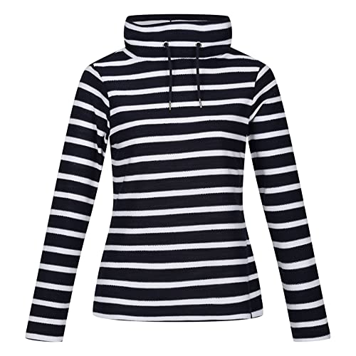 Regatta Damska bluza z kapturem Hensley z dekoltem, Granatowy/białe paski, 40