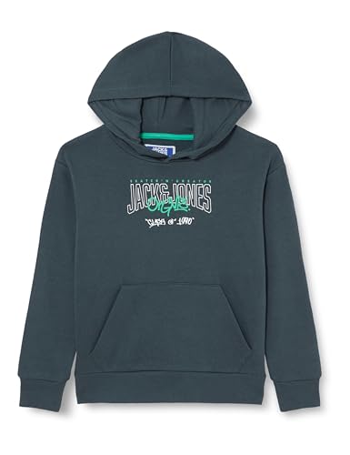 JACK&JONES JUNIOR Chłopięca bluza z kapturem z logo Jortribeca, Magical Forest., 152