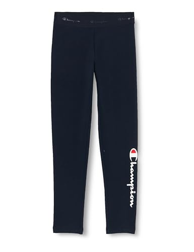Champion Legacy American Classics G-Big Logo Light-Stretch polar legginsy dla dziewczynek i dziewcząt, Granatowy, 5-6 lat