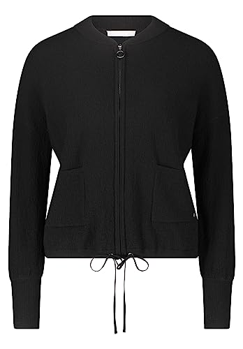 Betty & Co Damski kardigan z dzianiny z zamkiem błyskawicznym, czarny, 36