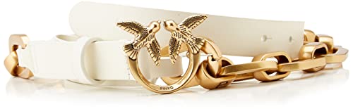 Pinko Pasek damski, Z14q_bianco Seta-antique Gold, XS