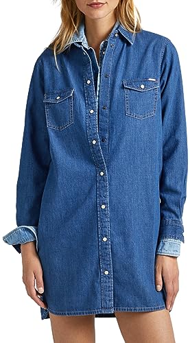 Pepe Jeans Spódnica damska Maya, Niebieski (denim), XL