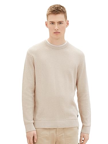 TOM TAILOR Denim sweter męski, 27609 - Cold Beige, L